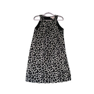 Suzie Lulu Dress Women M Black White Giraffe Print Wild Animal Career Casual